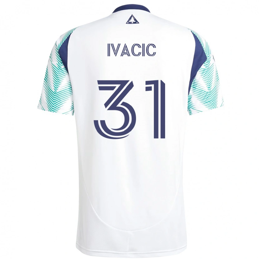 Danxen Dame Aljaz Ivacic #31 Hvit Blå Bortetrøye Drakt Trøye 2025/26 Skjorter T-Skjorte