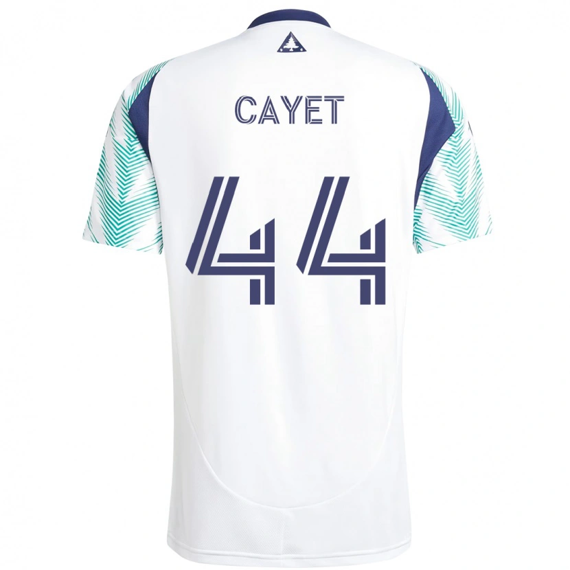 Danxen Dame Pierre Cayet #44 Hvit Blå Bortetrøye Drakt Trøye 2025/26 Skjorter T-Skjorte