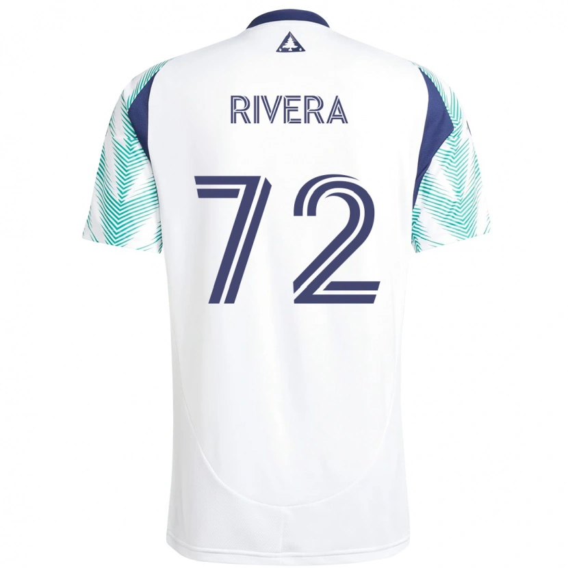 Danxen Dame Damián Rivera #72 Hvit Blå Bortetrøye Drakt Trøye 2025/26 Skjorter T-Skjorte