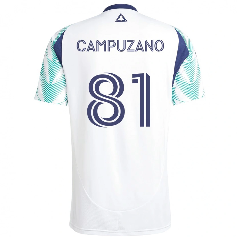 Danxen Dame Nico Campuzano #81 Hvit Blå Bortetrøye Drakt Trøye 2025/26 Skjorter T-Skjorte