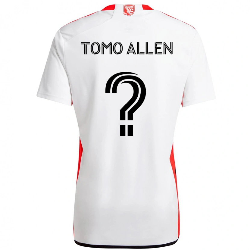 Danxen Dame Tomo Allen #0 Hvit Rød Bortetrøye Drakt Trøye 2025/26 Skjorter T-Skjorte