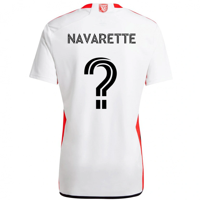 Danxen Dame Samuel Navarette #0 Hvit Rød Bortetrøye Drakt Trøye 2025/26 Skjorter T-Skjorte