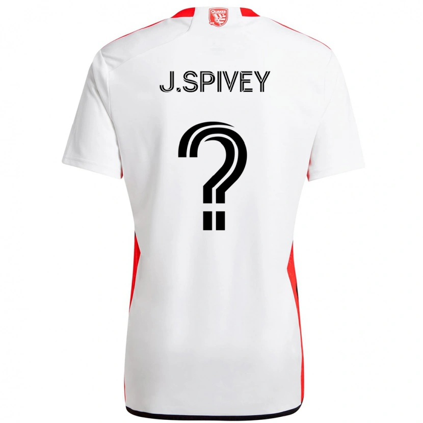 Danxen Dame Jermaine Spivey #0 Hvit Rød Bortetrøye Drakt Trøye 2025/26 Skjorter T-Skjorte