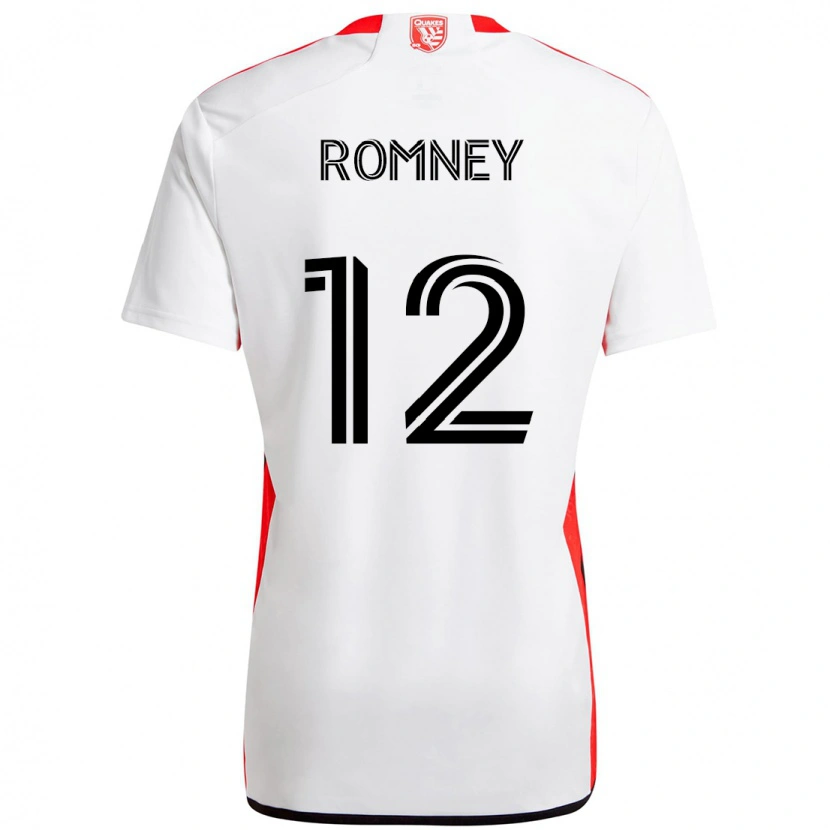 Danxen Dame Dave Romney #12 Hvit Rød Bortetrøye Drakt Trøye 2025/26 Skjorter T-Skjorte