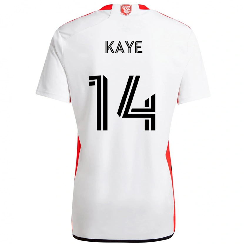 Danxen Dame Mark-Anthony Kaye #14 Hvit Rød Bortetrøye Drakt Trøye 2025/26 Skjorter T-Skjorte