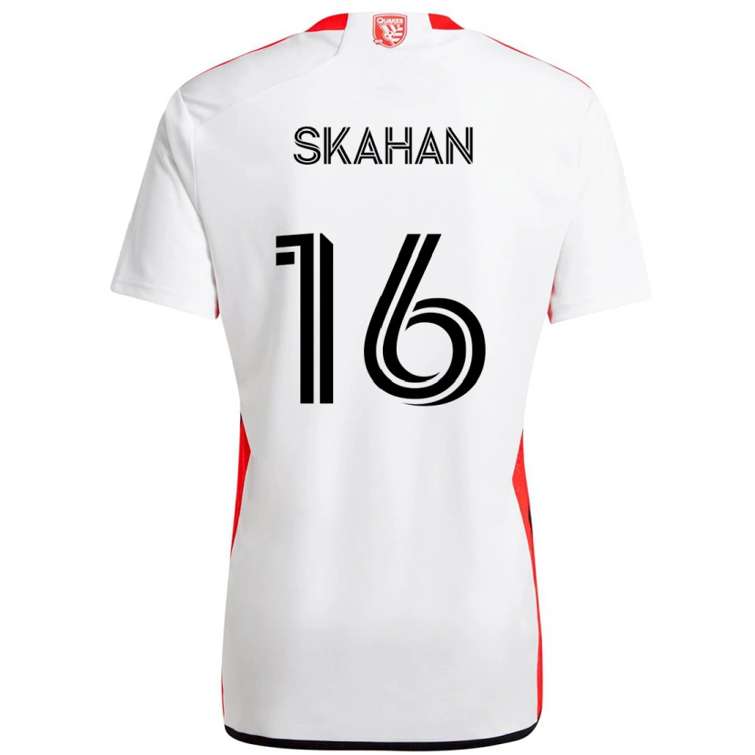 Danxen Dame Jack Skahan #16 Hvit Rød Bortetrøye Drakt Trøye 2025/26 Skjorter T-Skjorte