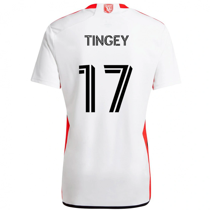 Danxen Dame Keegan Tingey #17 Hvit Rød Bortetrøye Drakt Trøye 2025/26 Skjorter T-Skjorte