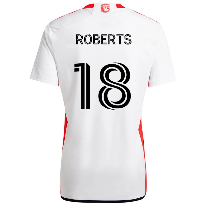 Danxen Dame Reid Roberts #18 Hvit Rød Bortetrøye Drakt Trøye 2025/26 Skjorter T-Skjorte