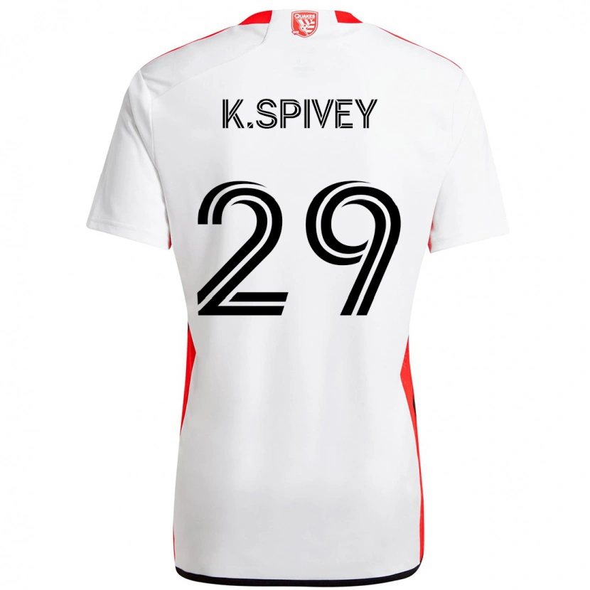 Danxen Dame Kaedren Spivey #29 Hvit Rød Bortetrøye Drakt Trøye 2025/26 Skjorter T-Skjorte