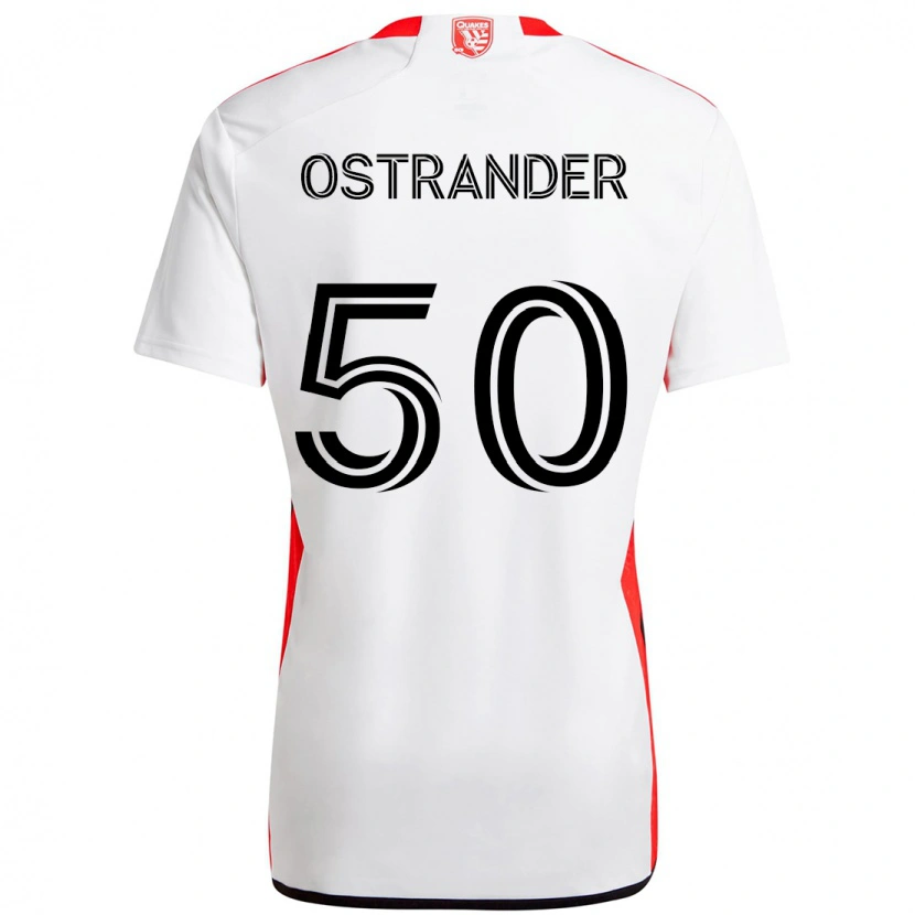 Danxen Dame William Ostrander #50 Hvit Rød Bortetrøye Drakt Trøye 2025/26 Skjorter T-Skjorte