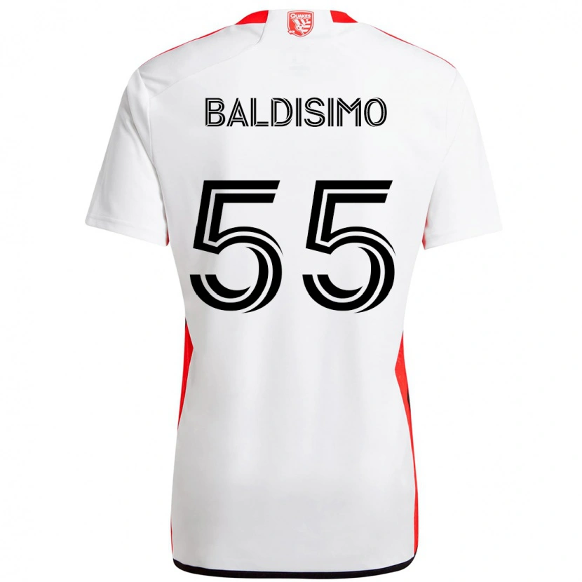 Danxen Dame Michael Baldisimo #55 Hvit Rød Bortetrøye Drakt Trøye 2025/26 Skjorter T-Skjorte
