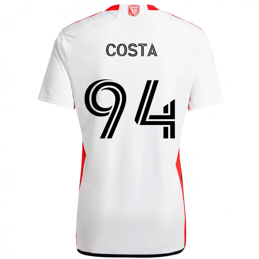 Danxen Dame Vítor Costa #94 Hvit Rød Bortetrøye Drakt Trøye 2025/26 Skjorter T-Skjorte