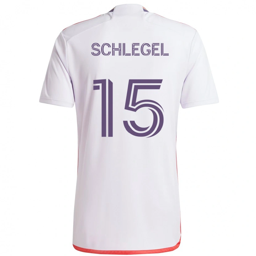 Danxen Dame Rodrigo Schlegel #15 Hvit Lilla Bortetrøye Drakt Trøye 2025/26 Skjorter T-Skjorte