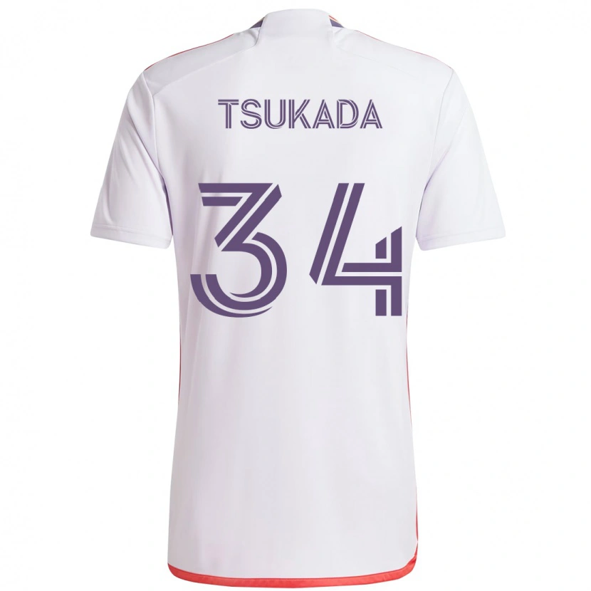 Danxen Dame Yutaro Tsukada #34 Hvit Lilla Bortetrøye Drakt Trøye 2025/26 Skjorter T-Skjorte