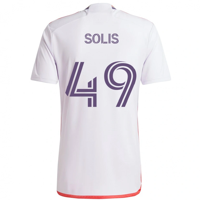 Danxen Dame Jhon Solís #49 Hvit Lilla Bortetrøye Drakt Trøye 2025/26 Skjorter T-Skjorte