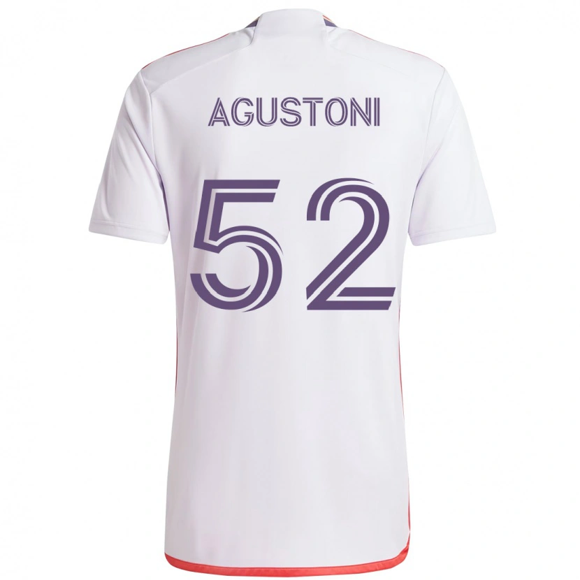 Danxen Dame Gonzalo Agustoni #52 Hvit Lilla Bortetrøye Drakt Trøye 2025/26 Skjorter T-Skjorte
