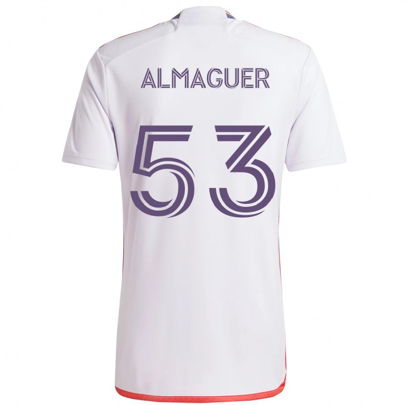 Danxen Dame Jorge Almaguer #53 Hvit Lilla Bortetrøye Drakt Trøye 2025/26 Skjorter T-Skjorte