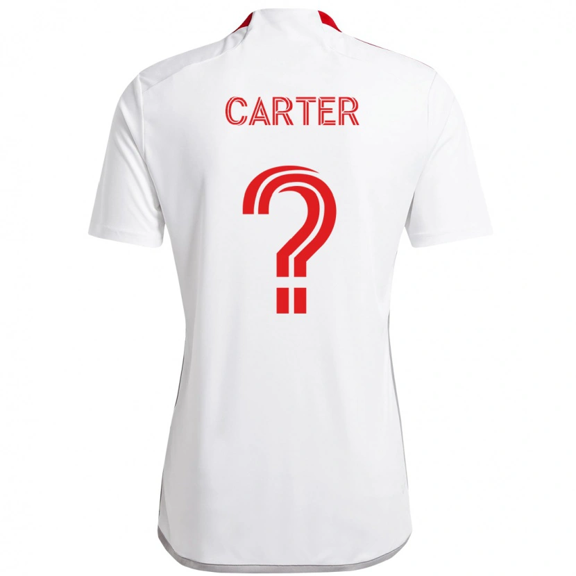 Danxen Dame Ajahni Carter #0 Hvit Rød Bortetrøye Drakt Trøye 2025/26 Skjorter T-Skjorte