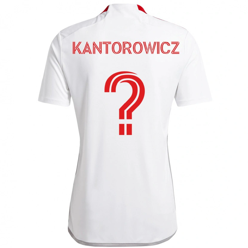 Danxen Dame Dominic Kantorowicz #0 Hvit Rød Bortetrøye Drakt Trøye 2025/26 Skjorter T-Skjorte