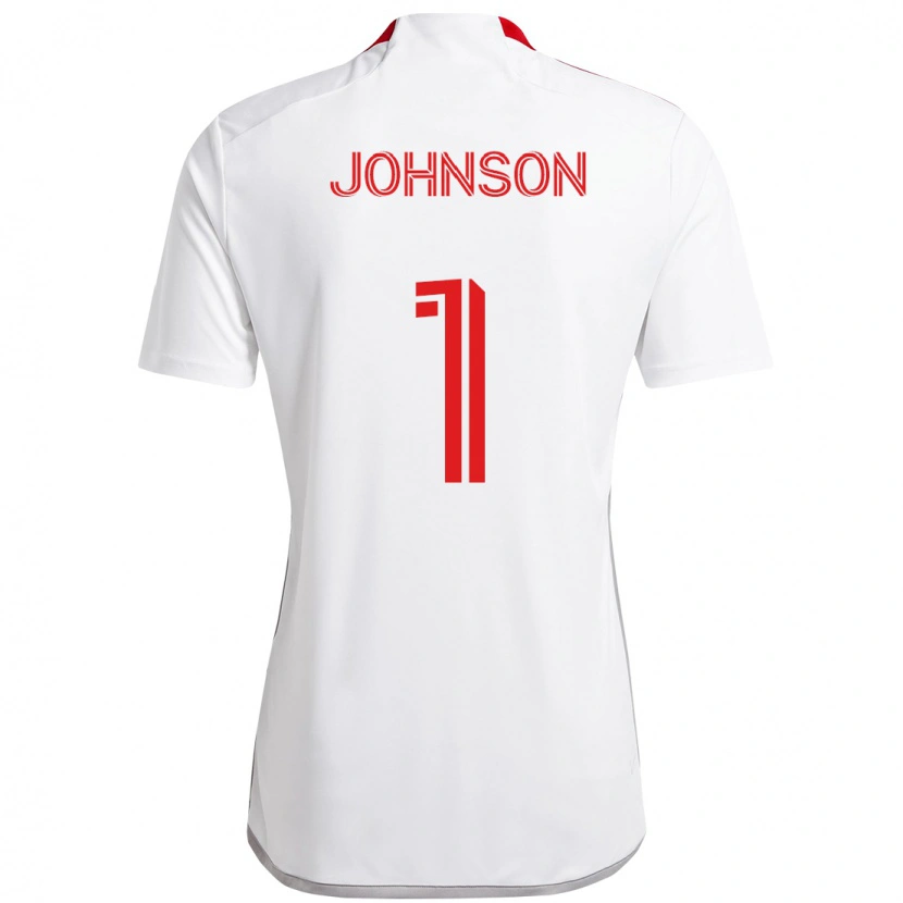 Danxen Dame Sean Johnson #1 Hvit Rød Bortetrøye Drakt Trøye 2025/26 Skjorter T-Skjorte