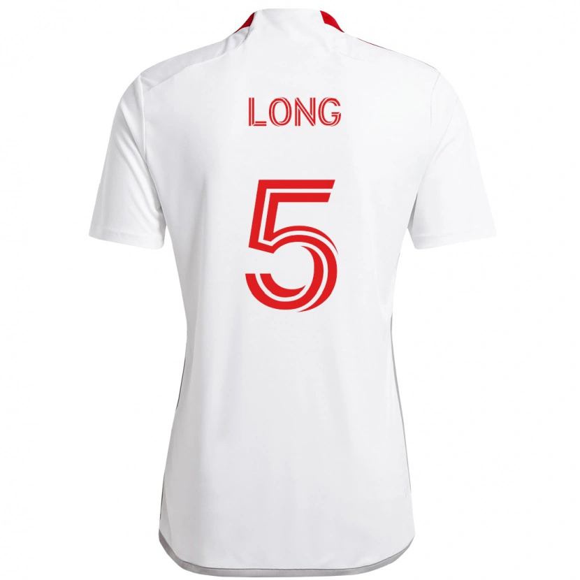 Danxen Dame Kevin Long #5 Hvit Rød Bortetrøye Drakt Trøye 2025/26 Skjorter T-Skjorte