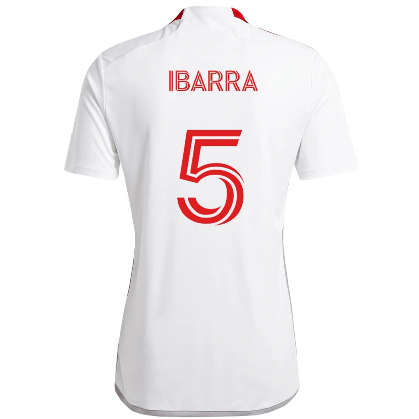 Danxen Dame Franco Ibarra #5 Hvit Rød Bortetrøye Drakt Trøye 2025/26 Skjorter T-Skjorte