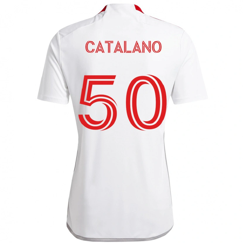 Danxen Dame Gianluca Catalano #50 Hvit Rød Bortetrøye Drakt Trøye 2025/26 Skjorter T-Skjorte