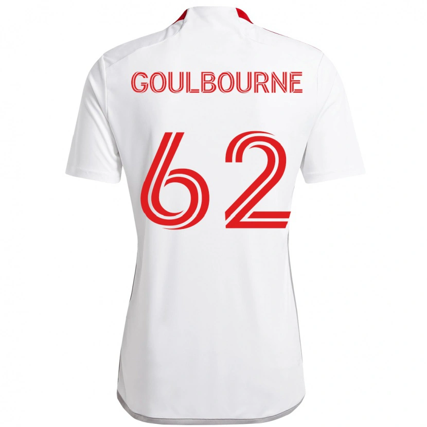 Danxen Dame Rohan Goulbourne #62 Hvit Rød Bortetrøye Drakt Trøye 2025/26 Skjorter T-Skjorte