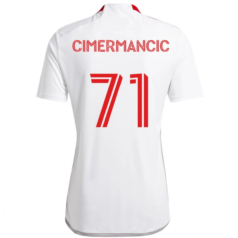 Danxen Dame Markus Cimermancic #71 Hvit Rød Bortetrøye Drakt Trøye 2025/26 Skjorter T-Skjorte