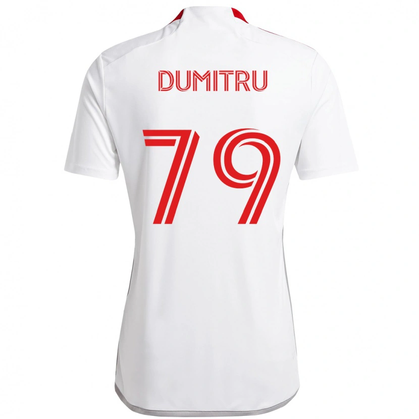 Danxen Dame Andrei Dumitru #79 Hvit Rød Bortetrøye Drakt Trøye 2025/26 Skjorter T-Skjorte