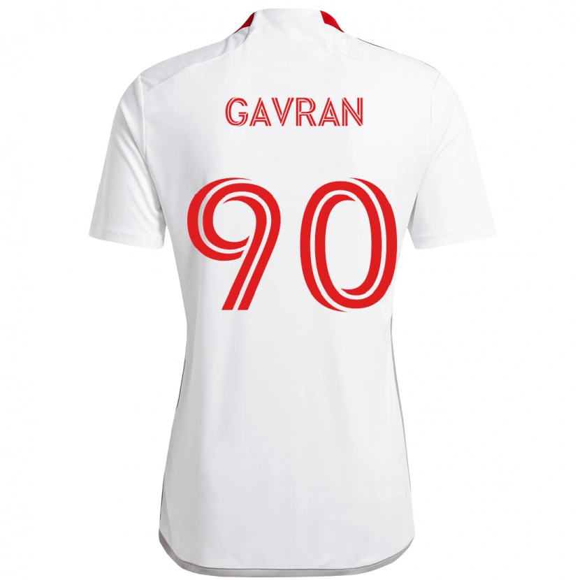 Danxen Dame Luka Gavran #90 Hvit Rød Bortetrøye Drakt Trøye 2025/26 Skjorter T-Skjorte
