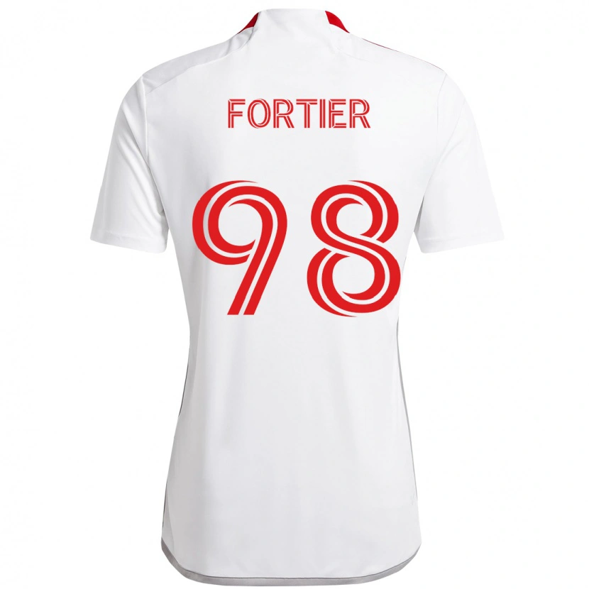 Danxen Dame Kristjan Fortier #98 Hvit Rød Bortetrøye Drakt Trøye 2025/26 Skjorter T-Skjorte