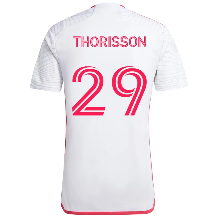 Danxen Dame Nökkvi Thórisson #29 Hvit Magenta Bortetrøye Drakt Trøye 2025/26 Skjorter T-Skjorte