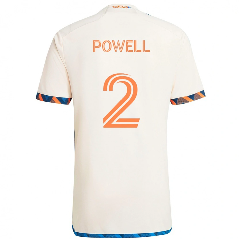 Danxen Dame Alvas Powell #2 Hvit Blå Oransje Bortetrøye Drakt Trøye 2025/26 Skjorter T-Skjorte