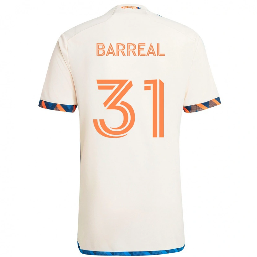 Danxen Dame Álvaro Barreal #31 Hvit Blå Oransje Bortetrøye Drakt Trøye 2025/26 Skjorter T-Skjorte