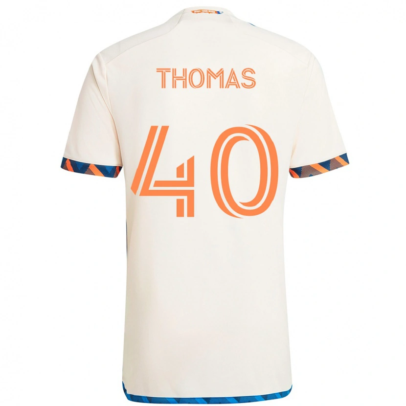 Danxen Dame Kai Thomas #40 Hvit Blå Oransje Bortetrøye Drakt Trøye 2025/26 Skjorter T-Skjorte