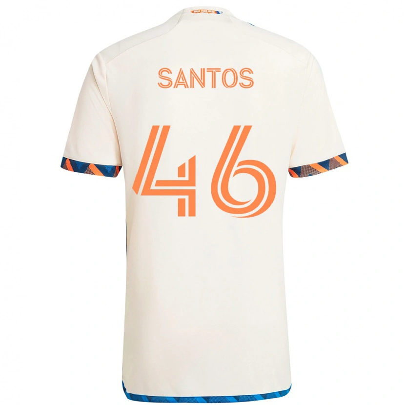 Danxen Dame Guilherme Santos #46 Hvit Blå Oransje Bortetrøye Drakt Trøye 2025/26 Skjorter T-Skjorte