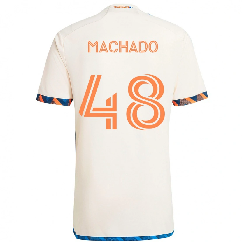 Danxen Dame Juan Machado #48 Hvit Blå Oransje Bortetrøye Drakt Trøye 2025/26 Skjorter T-Skjorte