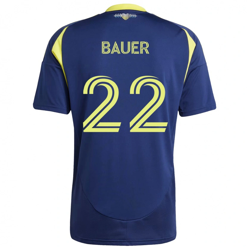 Danxen Dame Josh Bauer #22 Marineblå Gul Bortetrøye Drakt Trøye 2025/26 Skjorter T-Skjorte