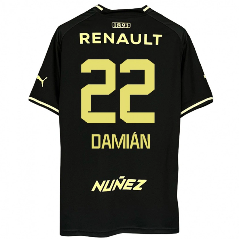 Danxen Dame Damián Suárez #22 Svart Gul Bortetrøye Drakt Trøye 2025/26 Skjorter T-Skjorte