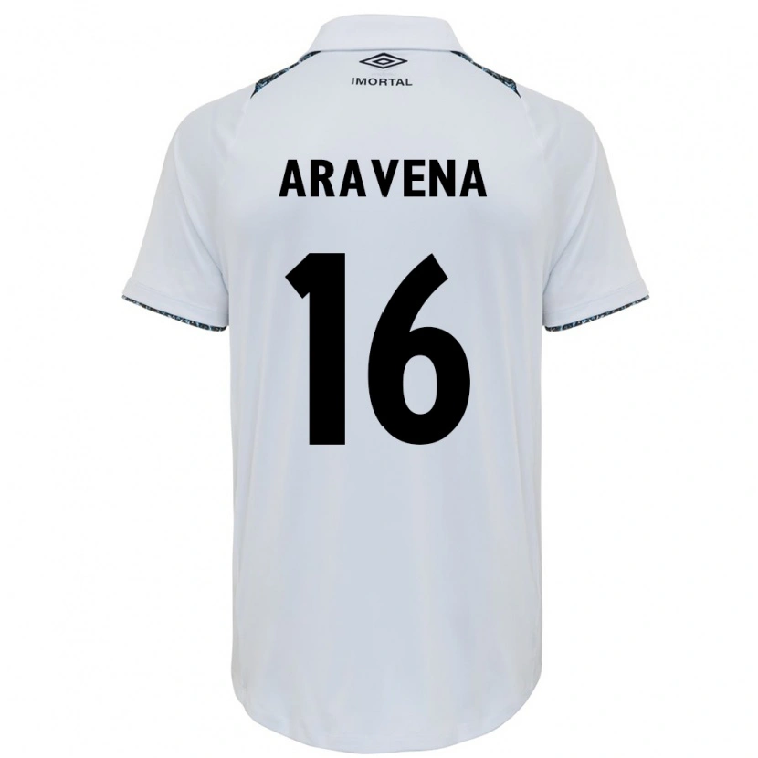 Danxen Dame Alexander Aravena #16 Hvit Blå Bortetrøye Drakt Trøye 2025/26 Skjorter T-Skjorte