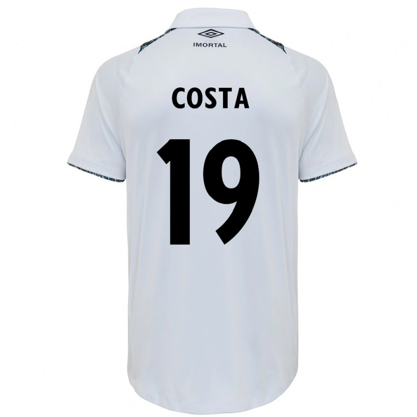 Danxen Dame Diego Costa #19 Hvit Blå Bortetrøye Drakt Trøye 2025/26 Skjorter T-Skjorte