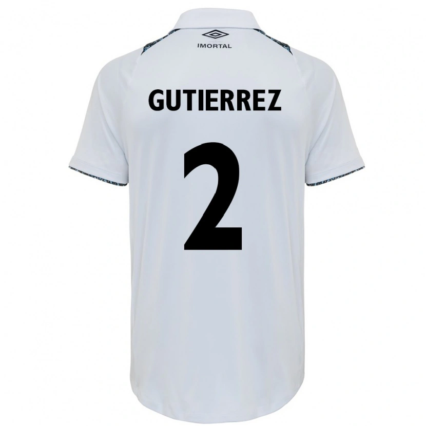 Danxen Dame Nairelis Gutiérrez #2 Hvit Blå Bortetrøye Drakt Trøye 2025/26 Skjorter T-Skjorte
