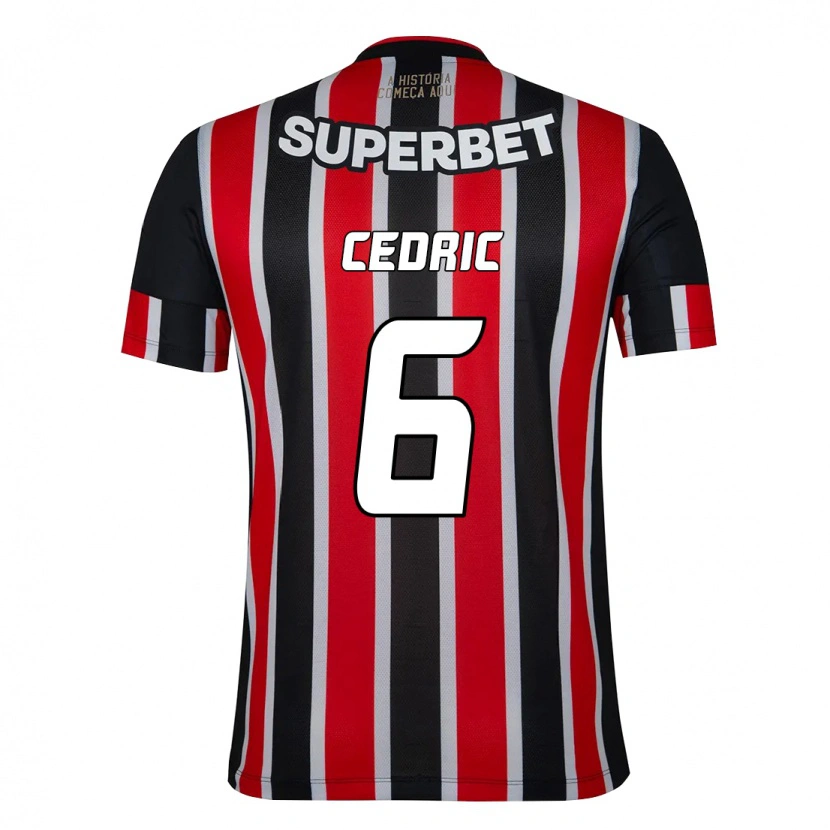 Danxen Dame Cédric Soares #6 Svart Rød Bortetrøye Drakt Trøye 2025/26 Skjorter T-Skjorte