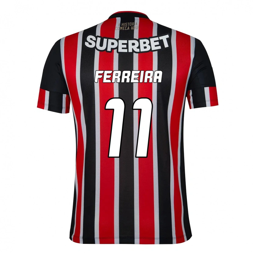 Danxen Dame Ferreirinha #11 Svart Rød Bortetrøye Drakt Trøye 2025/26 Skjorter T-Skjorte