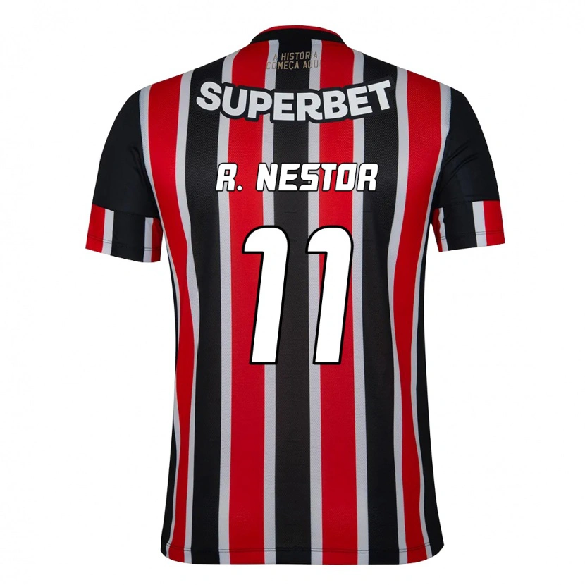 Danxen Dame Rodrigo Nestor #11 Svart Rød Bortetrøye Drakt Trøye 2025/26 Skjorter T-Skjorte