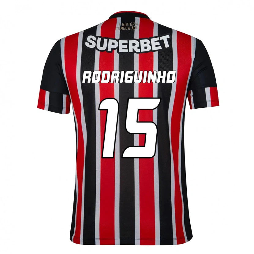 Danxen Dame Rodriguinho #15 Svart Rød Bortetrøye Drakt Trøye 2025/26 Skjorter T-Skjorte