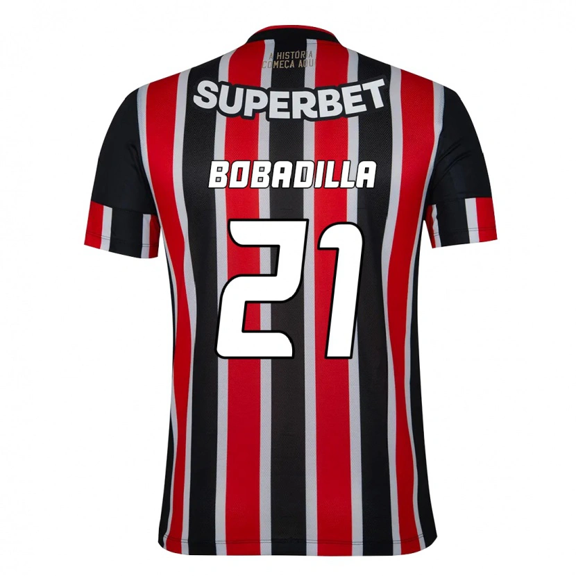 Danxen Dame Damián Bobadilla #21 Svart Rød Bortetrøye Drakt Trøye 2025/26 Skjorter T-Skjorte