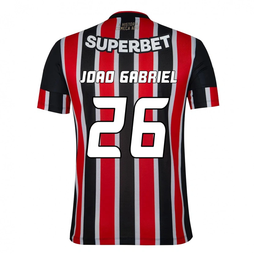Danxen Dame João Gabriel #26 Svart Rød Bortetrøye Drakt Trøye 2025/26 Skjorter T-Skjorte