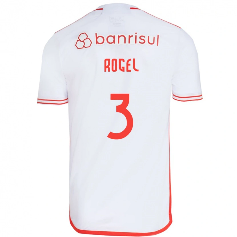 Danxen Dame Agustín Rogel #3 Hvit Rød Bortetrøye Drakt Trøye 2025/26 Skjorter T-Skjorte